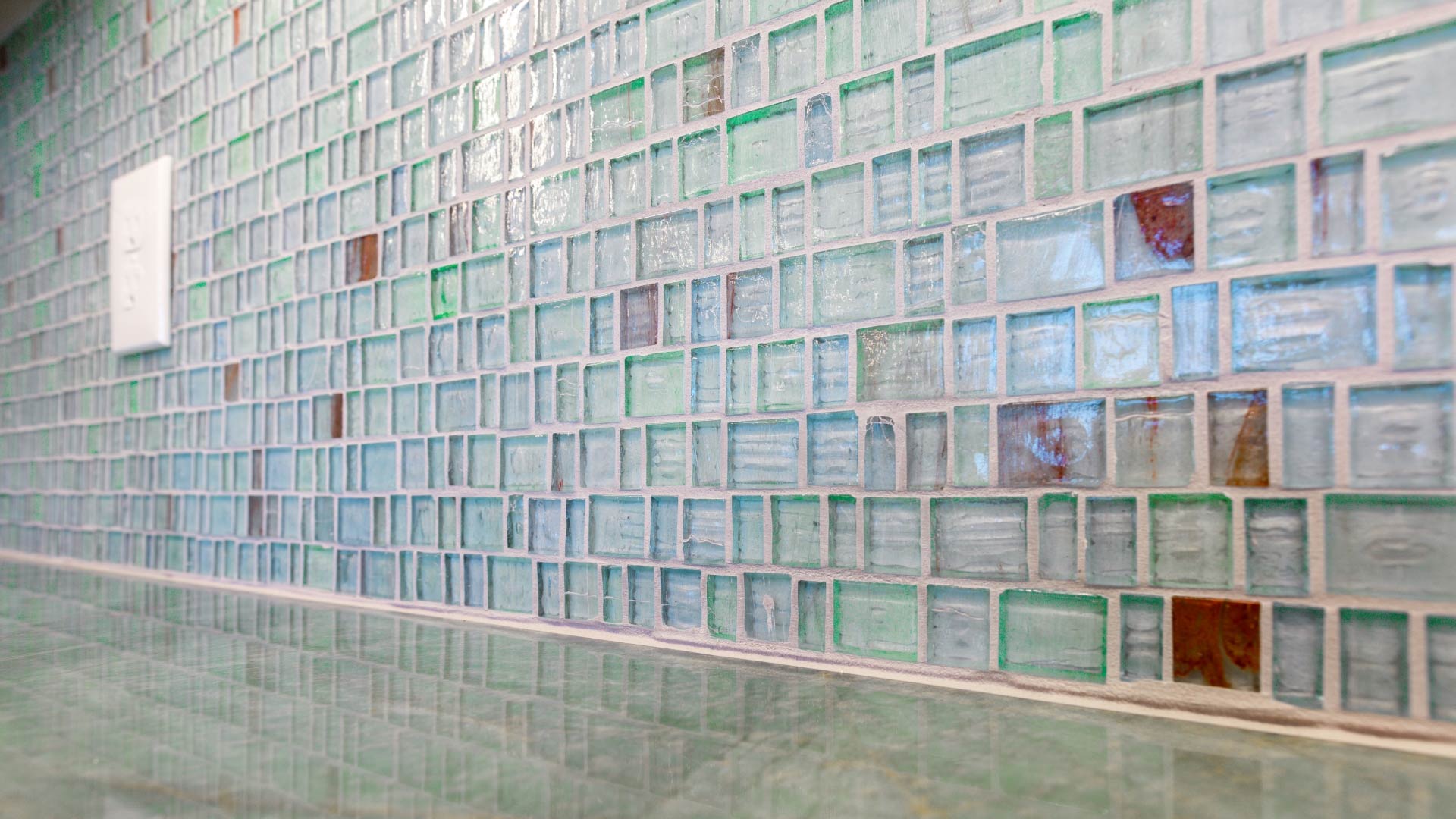 Beautiful Blue Green Tile Backsplash