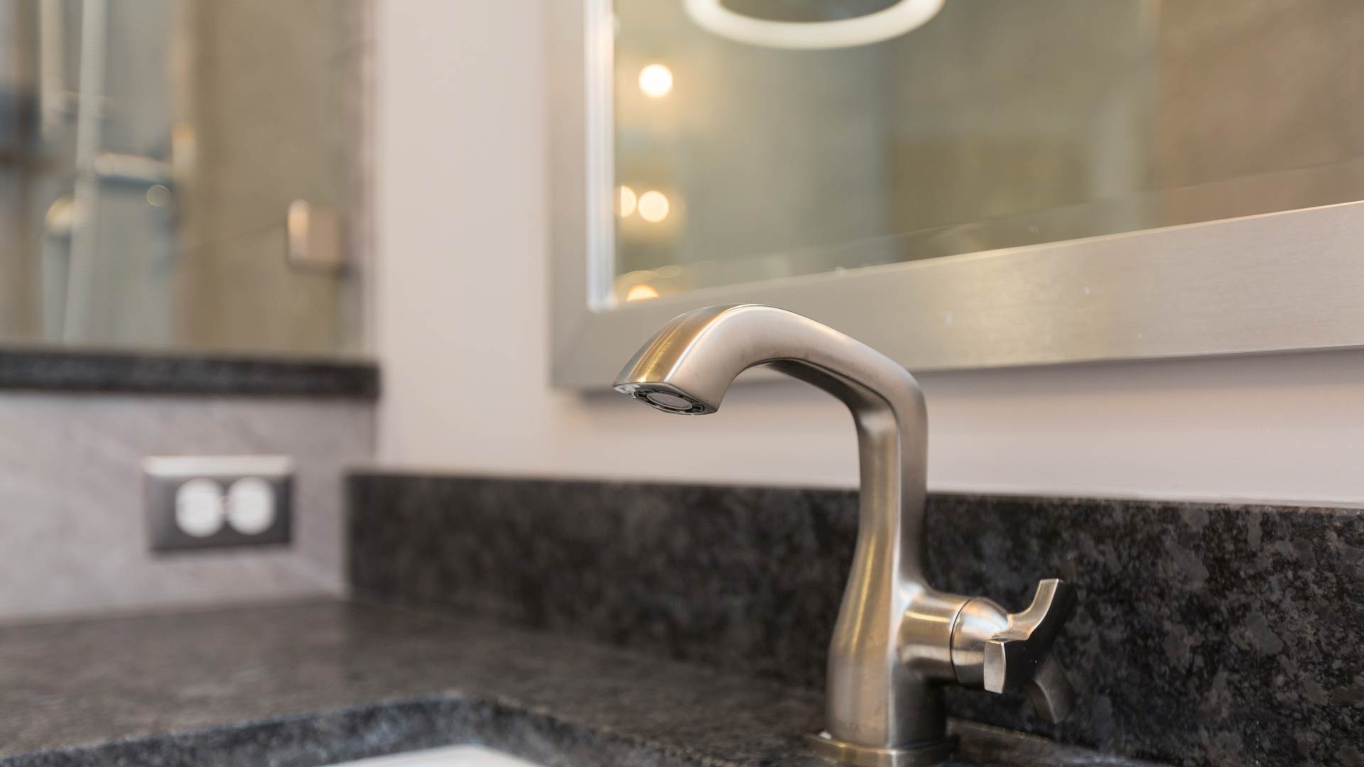 Steel Gray Custom Bathroom - Faucet Detail
