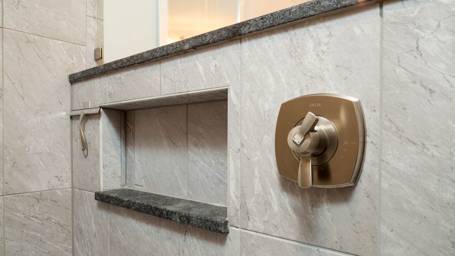 Steel Gray Custom Bathroom - Shower Detail